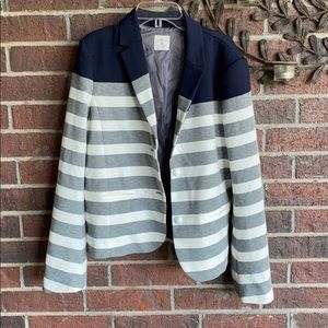 Gap academy blazer jacket size 12 navy grey white